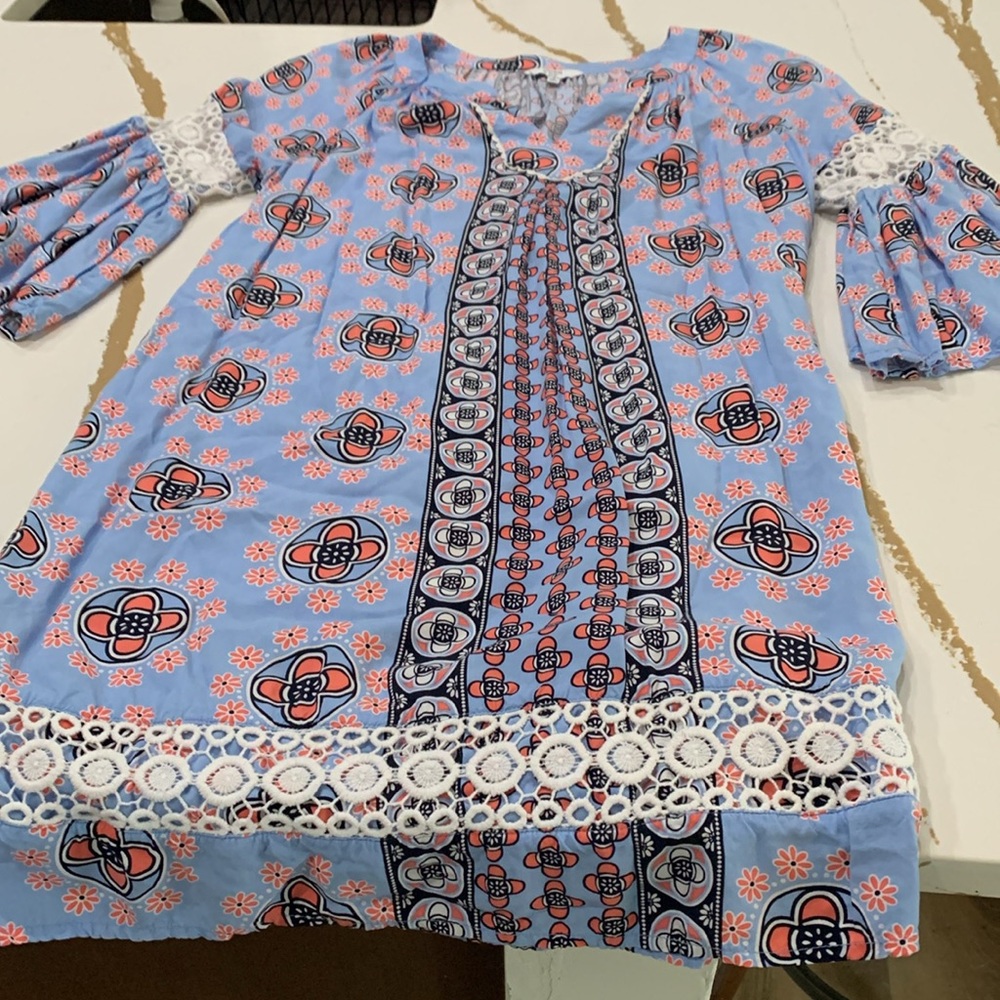 Crown & Ivy Blue and Pink Floral dress Small - Picture 2 of 5